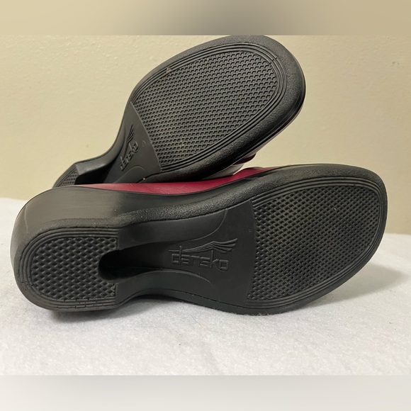 Dansko  Red Leather Mary Jane Wedge Shoes Women’s Size 37/6.5 US Wedge Heel - Picture 5 of 12